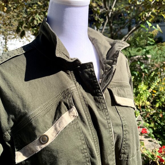 CAbi Army Green Anorak Military Utility Cargo Jacket - Picture 3 of 15